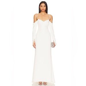 Revolve Dominique Off The Shoulder Gown in Snow White